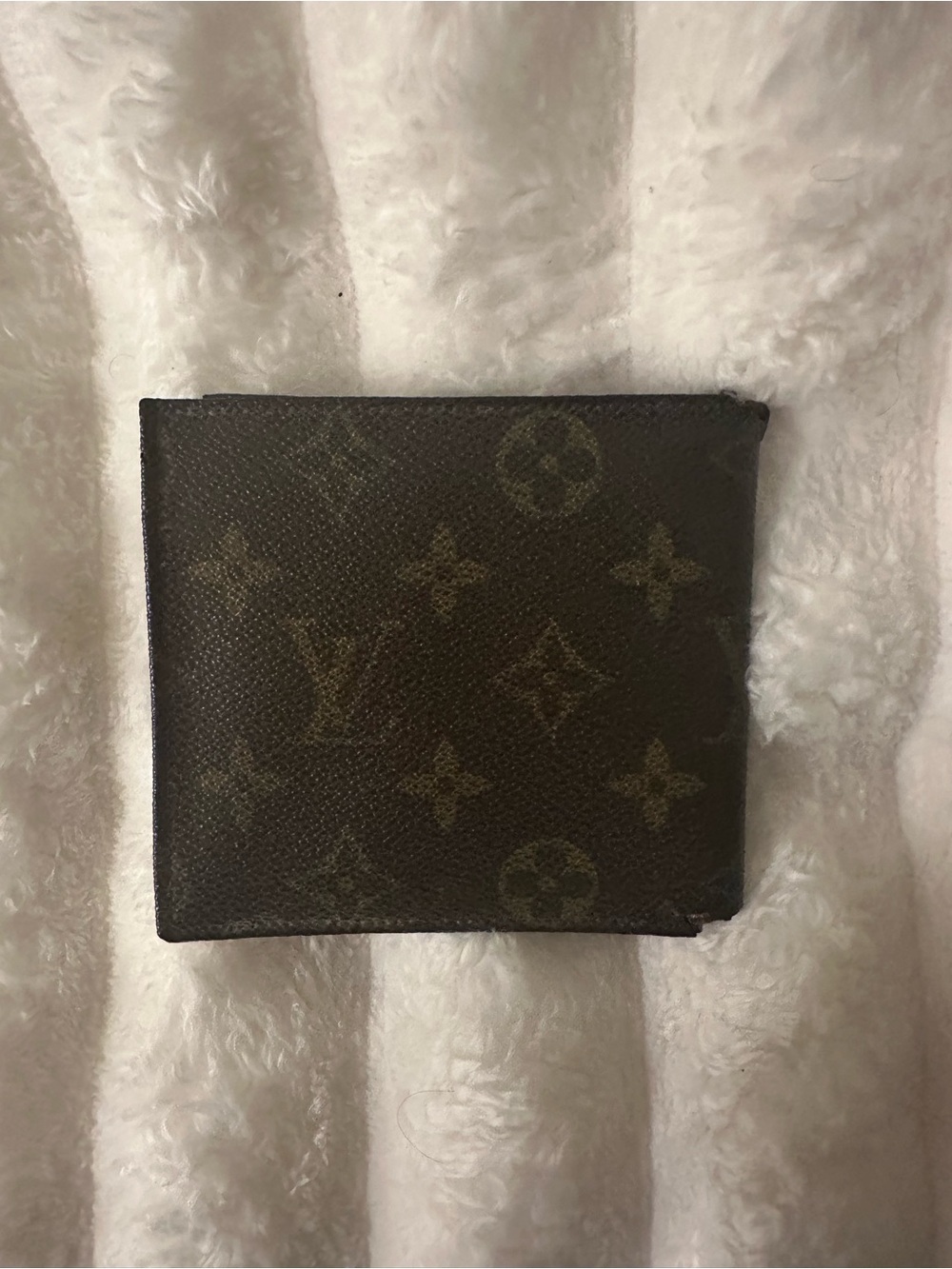 Vintage Brown Monogram Canvas Bifold Wallet